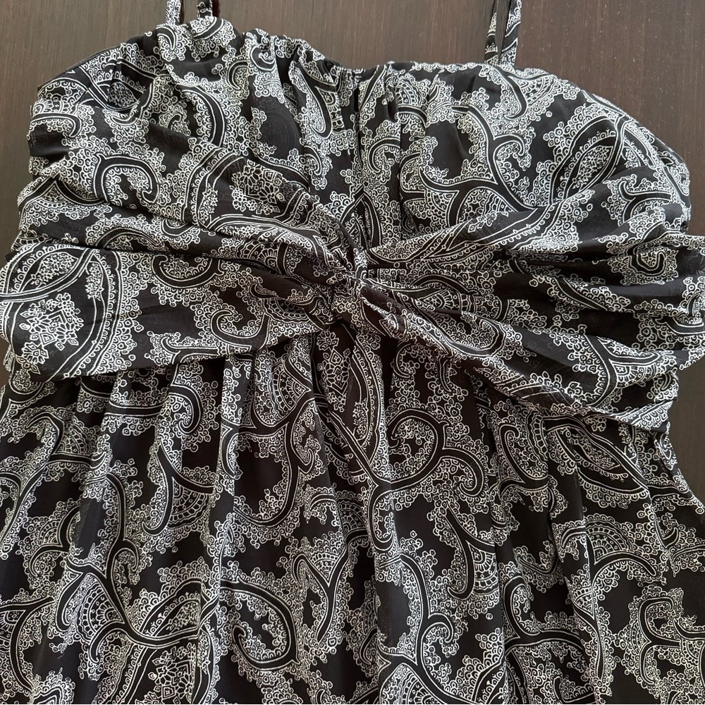 Maternity Elegant Black And Gray Patterned Dress - image 3